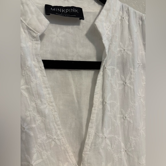 MINKPINK-Revolve White Sadie Broidery Mini Dress size XS - Picture 5 of 11